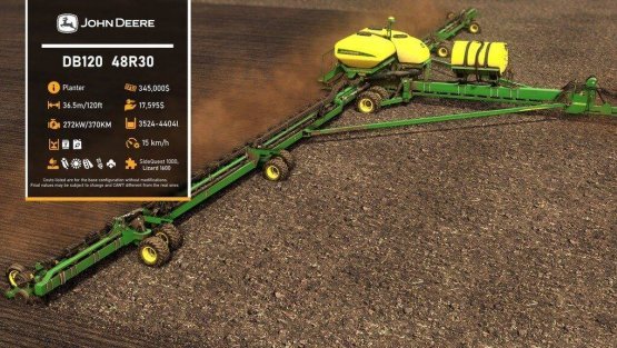 Мод «John Deere DB120» для Farming Simulator 2019