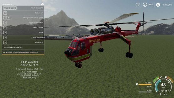Мод «S64 Skycrane / Stiller Fire Support» для Farming Simulator 2019