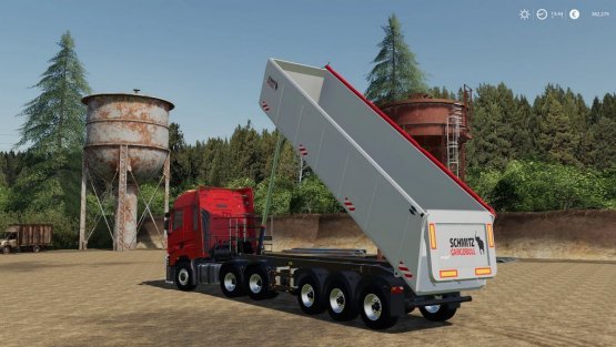 Мод «Schmitz CargoBull S.KI Heavy 8.5 Semi Tipper» для Farming Simulator 2019
