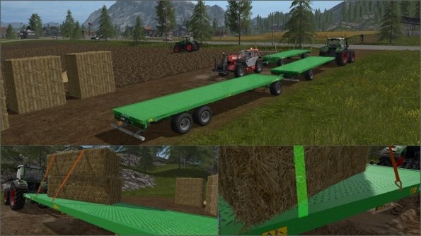Пак прицепов для перевозки тюков для Farming Simulator 17