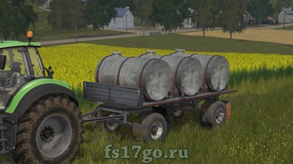 Прицеп с бочками для воды и молока Farming Simulator 2017