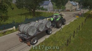 Прицеп с бочками для воды и молока Farming Simulator 2017