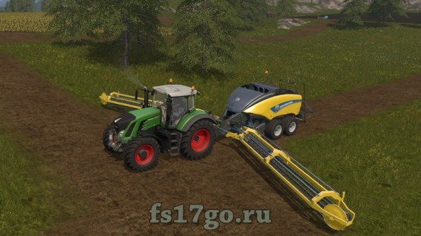 Пресс-подборщик с широкими граблями для Farming Simulator 2017