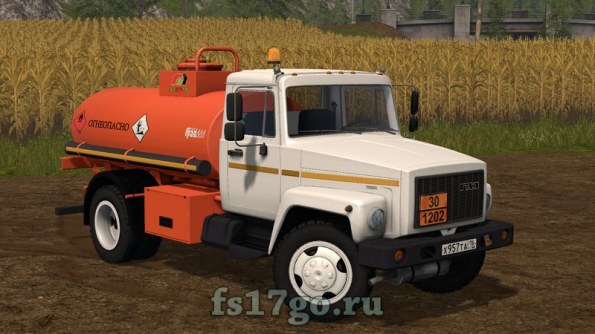 Мод бензовоз ГАЗ-3309 АТЗ-4.9 для Farming Simulator 2017