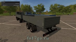 Мод бортовой КамАЗ 45253 с прицепом для Farming Simulator 2017