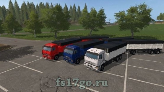 Мод «Камаз 65117 и 2 прицепа» для Farming Simulator 2017
