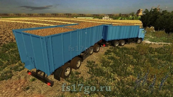 Мод «КамАЗ 65117 и СЗАП 83053-4» для Farming Simulator 2017