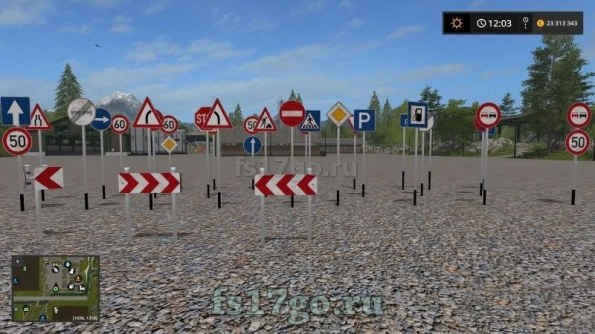 Мод «Покупаемые дорожные знаки» Farming Simulator 2017