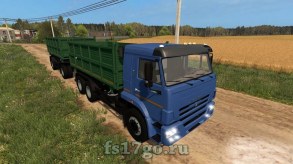 Мод «КамАЗ 45143-6012 + Нефаз 8560-02» для Farming Simulator 2017
