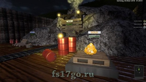 Мод «Добыча золота - Gold mine» для Farming Simulator 2017