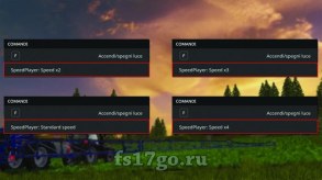Мод скрипт «Speed Player» для Farming Simulator 2017