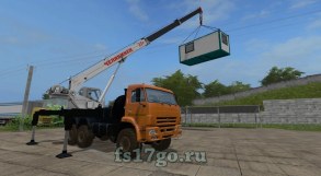 Мод «КамАЗ-43118-46 Автокран Челябинец» для Farming Simulator 2017