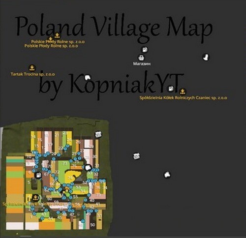 Карта «Poland Village Map (покупаемые поля)» для FS 2017