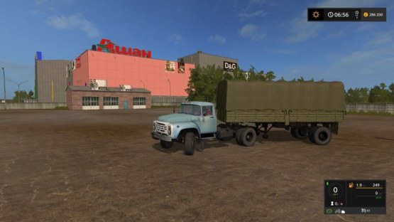 Мод «Зил-130 с полуприцепом ОДАЗ» для Farming Simulator 2017