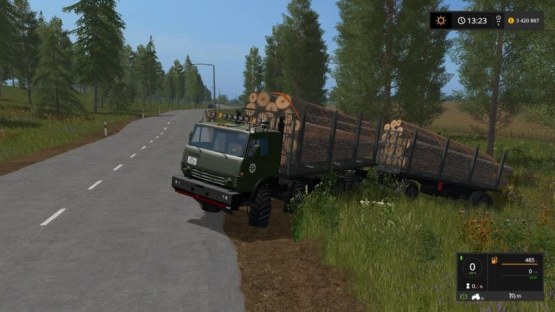 Мод «КамАЗ Пак 8х8 Лесовоз» для Farming Simulator 2017