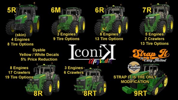 Мод Пак «Iconik JD Tractors» для Farming Simulator 2019