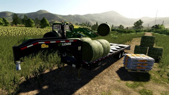 Мод «22Ft Gooseneck Baling Trailer» для Farming Simulator 2019
