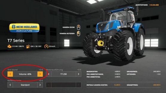 Мод «Tire Sound» для Farming Simulator 2019