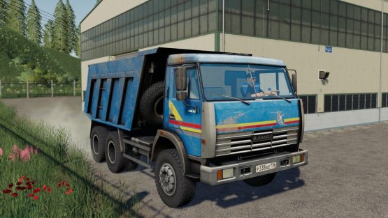 Мод «КамАЗ-65115 Синий» для Farming Simulator 2019
