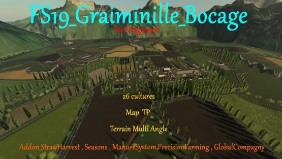 Карта «Graiminille Bocage» для Farming Simulator 2019