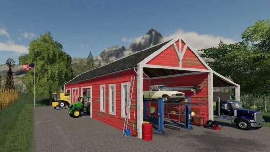 Мод «Agramark American-Style Garage Shed With Workshop» для Farming Simulator 2019