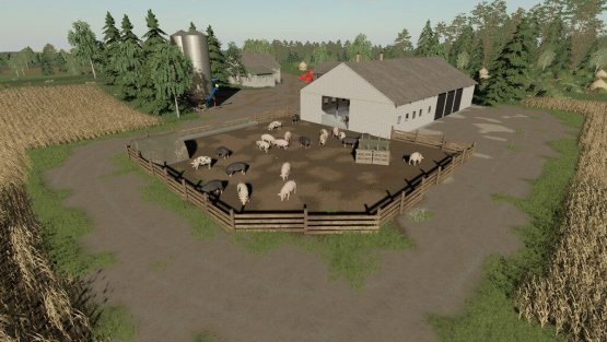 Мод «A Barn With A Pigsty For Pigs» для Farming Simulator 2019
