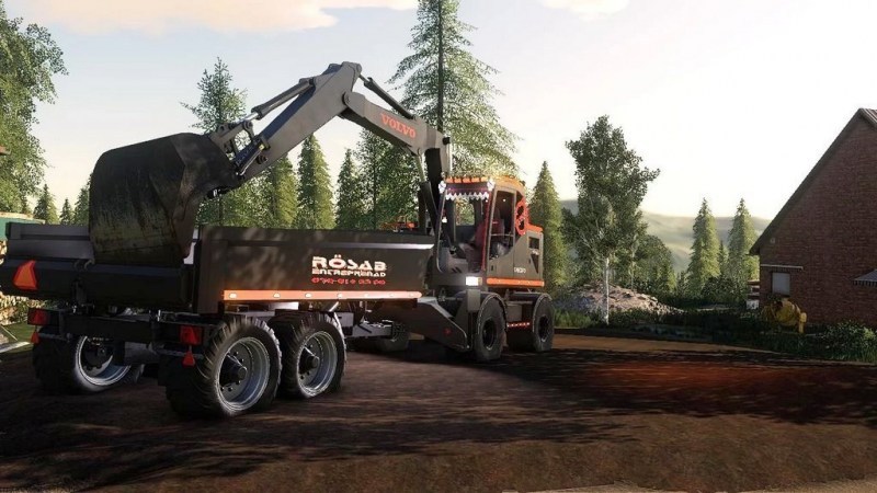 Мод «Rösab Volvo EW160» для Farming Simulator 2019 главная картинка