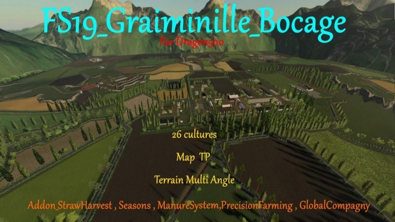 Карта «Graiminille Bocage» для Farming Simulator 2019 главная картинка