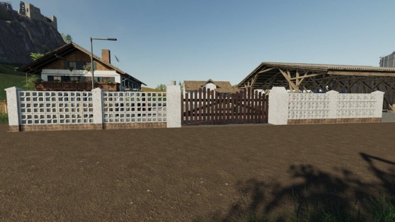 Мод «Concrete Brick Fence Pack» для Farming Simulator 2019 главная картинка