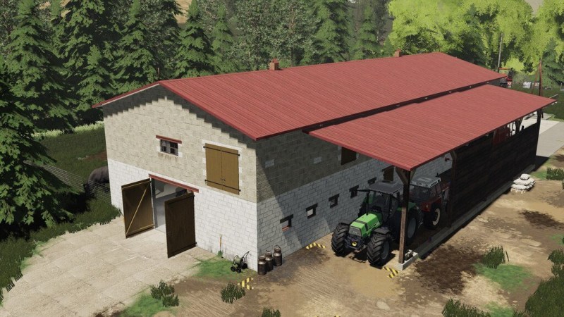Мод «Cowshed With Garage» для Farming Simulator 2019 главная картинка