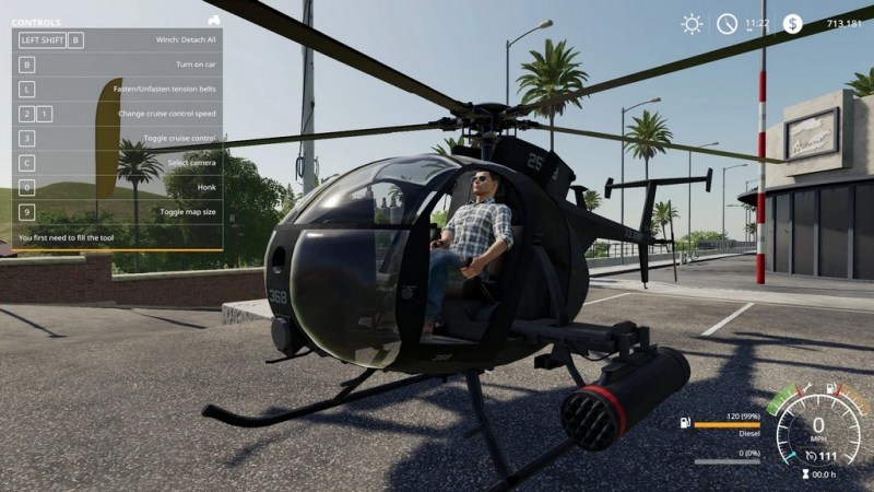 Мод «MH6 Little Bird helicopter» для Farming Simulator 2019 главная картинка