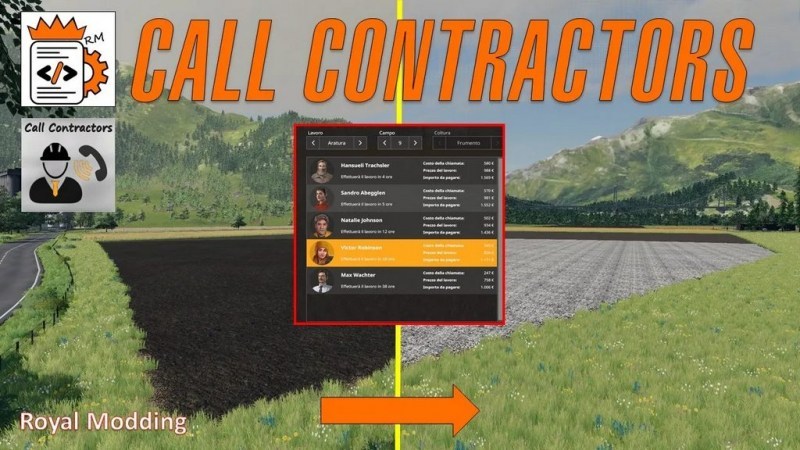 Мод Скрипт «Call Contractors» для Farming Simulator 2019 главная картинка