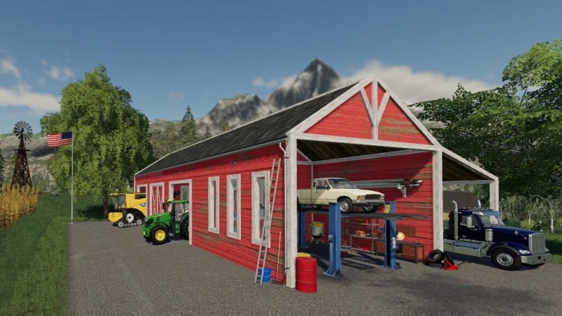 Мод «Agramark American-Style Garage Shed With Workshop» для Farming Simulator 2019 главная картинка