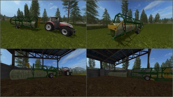 Мод прицеп для круглых тюков Farming Simulator 2017