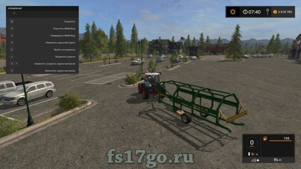 Мод прицеп для круглых тюков Farming Simulator 2017