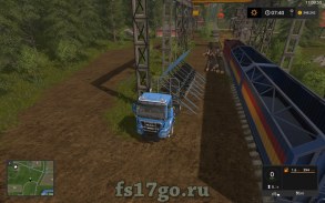 Прицеп с автовыгрузкой бревен для Farming Simulator 2017