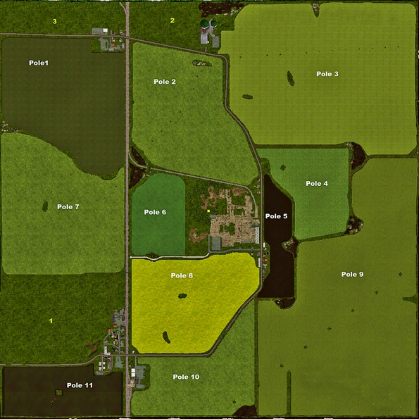 Карта с большими полями для Farming Simulator 2017