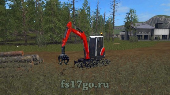 Мод «Kubota KX71 3 mitZange» для Farming Simulator 2017