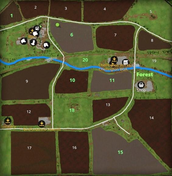 Карта «Chellington 19» для Farming Simulator 2019