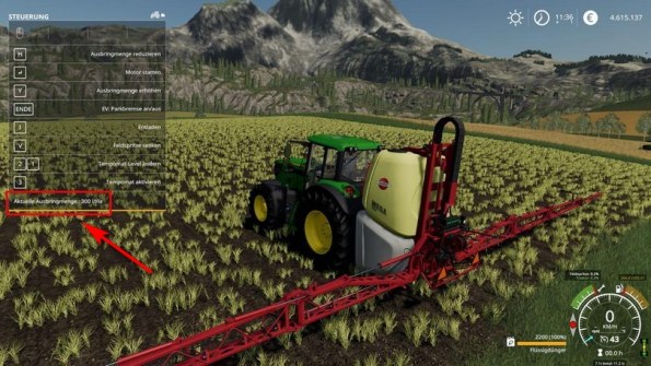 Мод «Variable Spray Usage» для Farming Simulator 2019