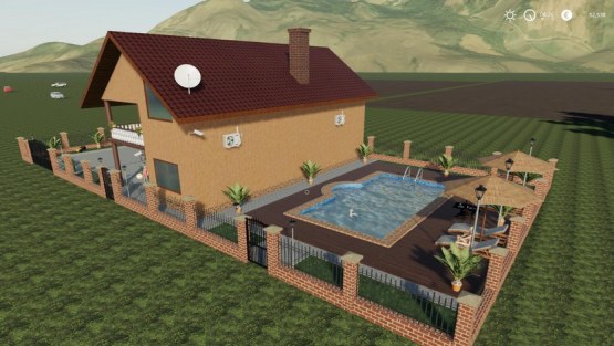 Мод «Дом с бассейном» для Farming Simulator 2019