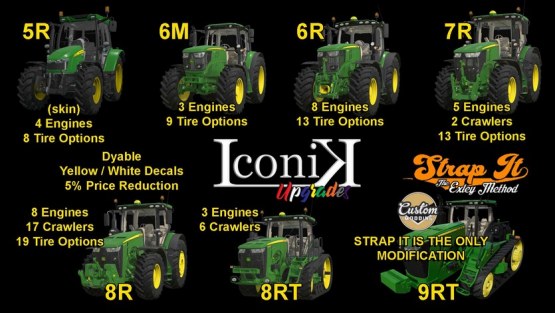 Мод Пак «Iconik JD Tractors» для Farming Simulator 2019