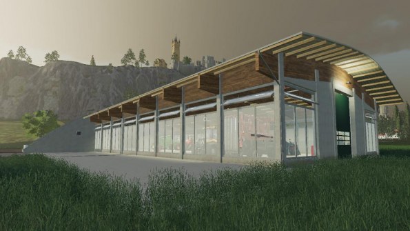 Мод гараж «Roof Green Hall» для Farming Simulator 2019