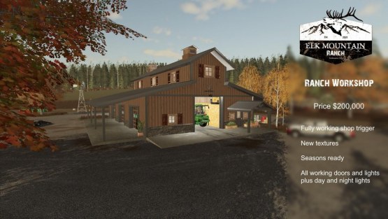 Мод «Elk Mountain Ranch Workshop» для Farming Simulator 2019