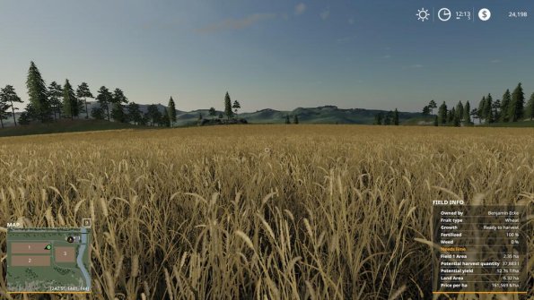 Мод «Additional Field Info» для Farming Simulator 2019