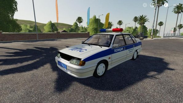 Мод «ВАЗ 2115 Полиция» для Farming Simulator 2019