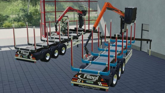 Мод «Fliegl Timber-Runner Z-Crane Pack» для Farming Simulator 2019