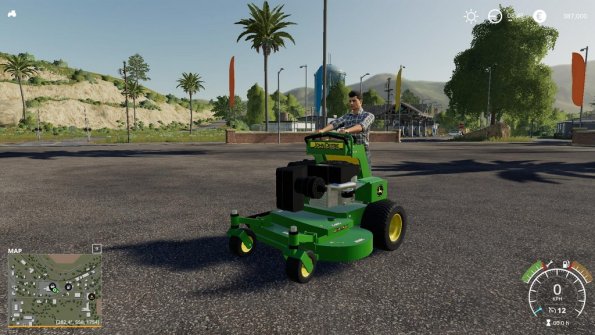Мод «John Deere 648R Stand On Mower» для Farming Simulator 2019