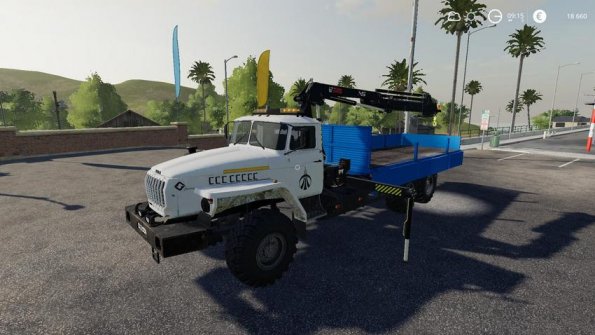 Мод «УРАЛ с манипулятором - Переделка» для Farming Simulator 2019
