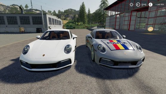 Мод «Porsche Carrera 4S Politia» для Farming Simulator 2019
